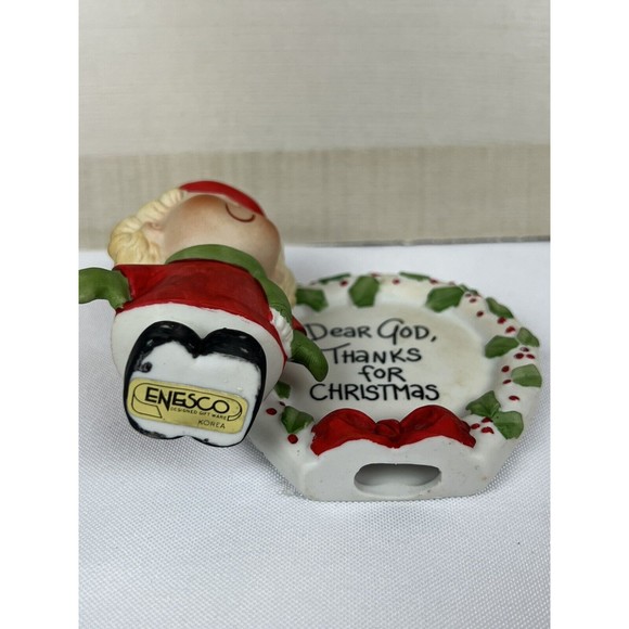 Enesco Dear God Kids "Thanks For Christmas" Figurine With Box EUC - Picture 5 of 14